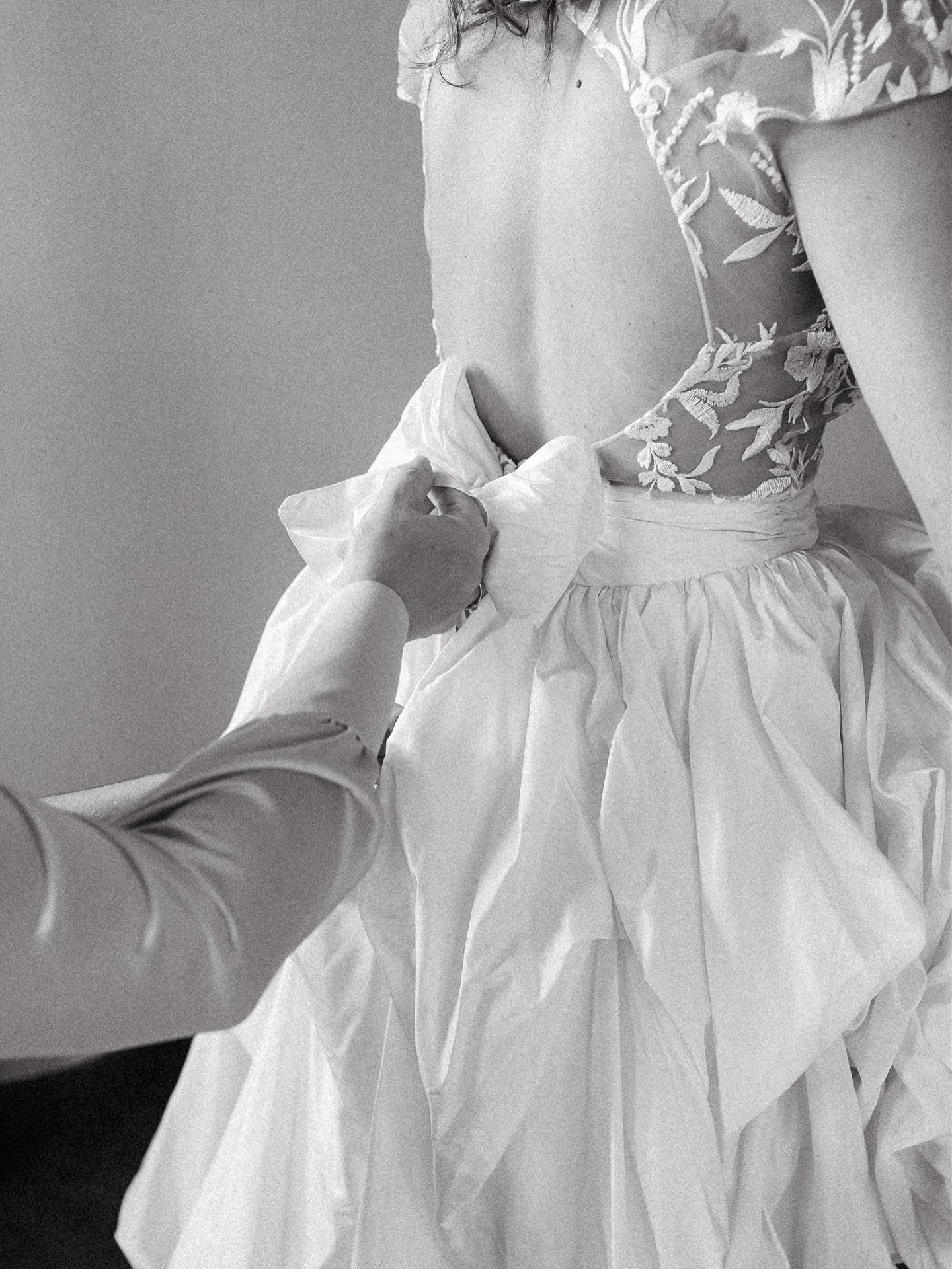 Getting ready — the dress