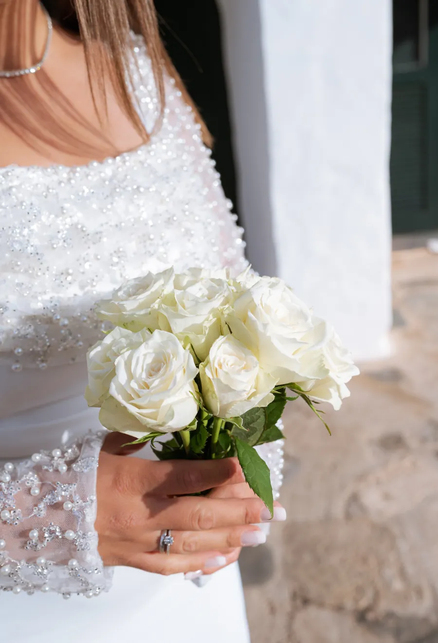 Bouquet di rose bianche
